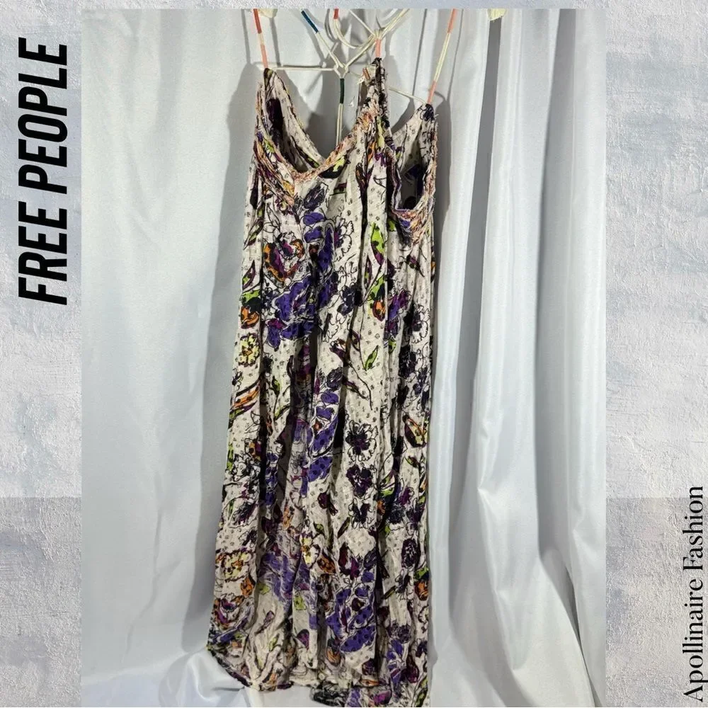 FREE PEOPLE FLORAL GARDEN MIDI DRESS IN IVORY COMBO IN SP NWOT